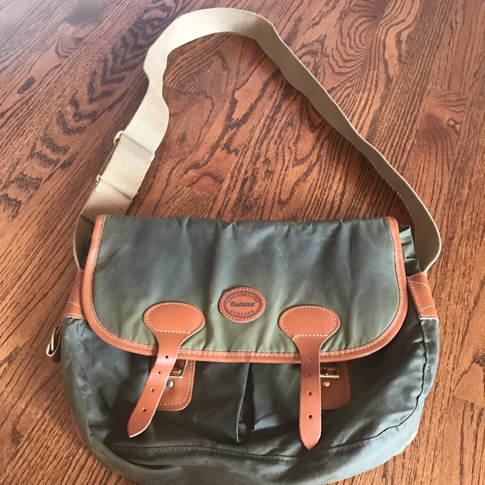 Barbour crossbody waxed finish bag